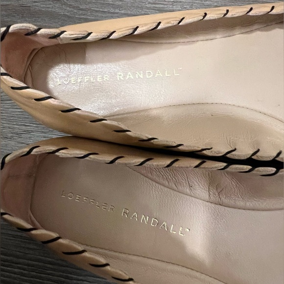 Loeffler Randall Karlotta Scalloped Tan Leather Ballet Flats - Picture 2 of 7